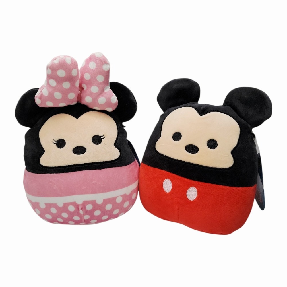 Disney Mickey Minnie Mouse Squishmallows Plush Set 2 Kellytoy Original Soft Toy